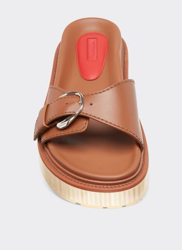 Ferrari Leather sliders with wooden sole Hide 22315f