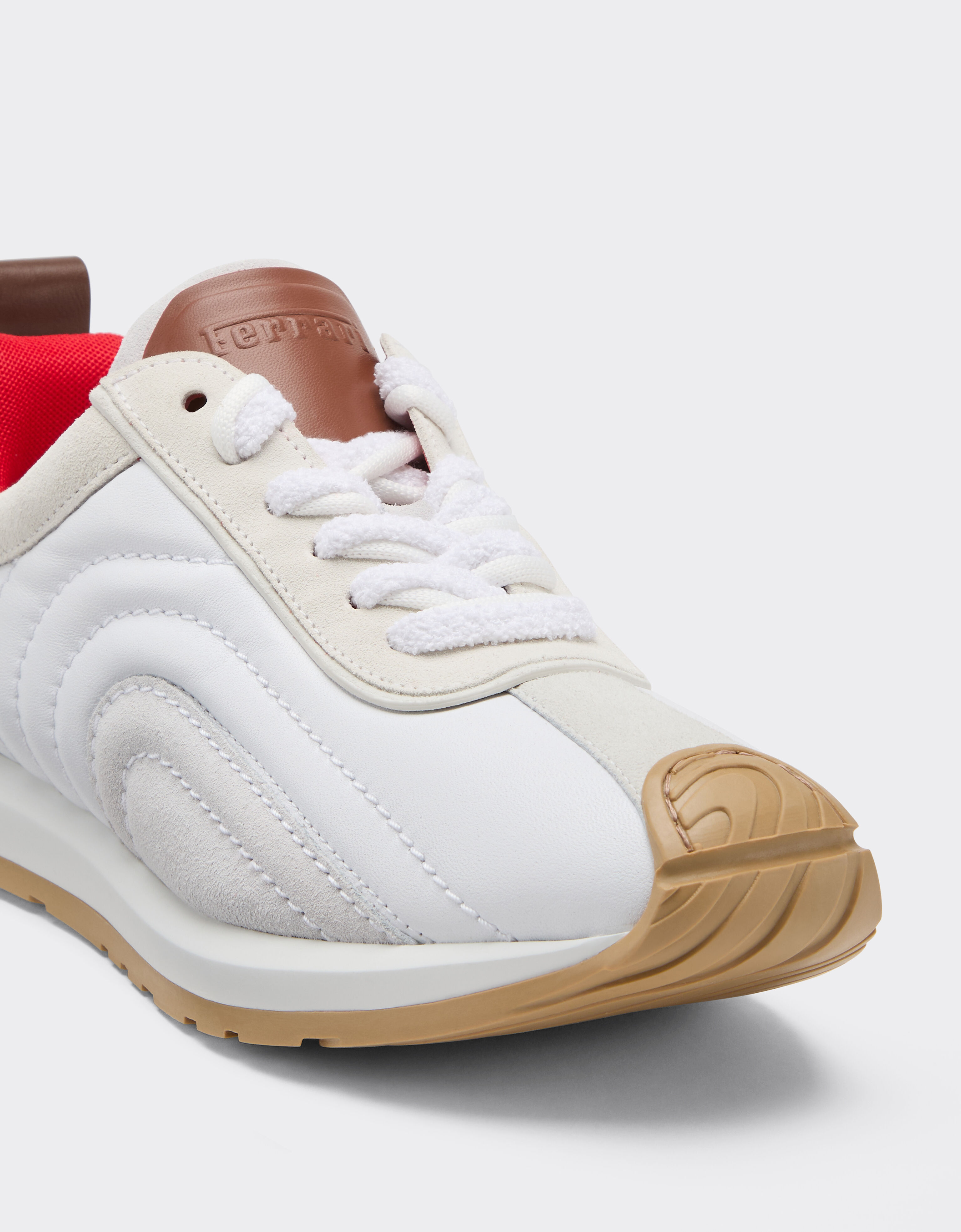 Ferrari Leather and suede sneakers Optical White 50379f