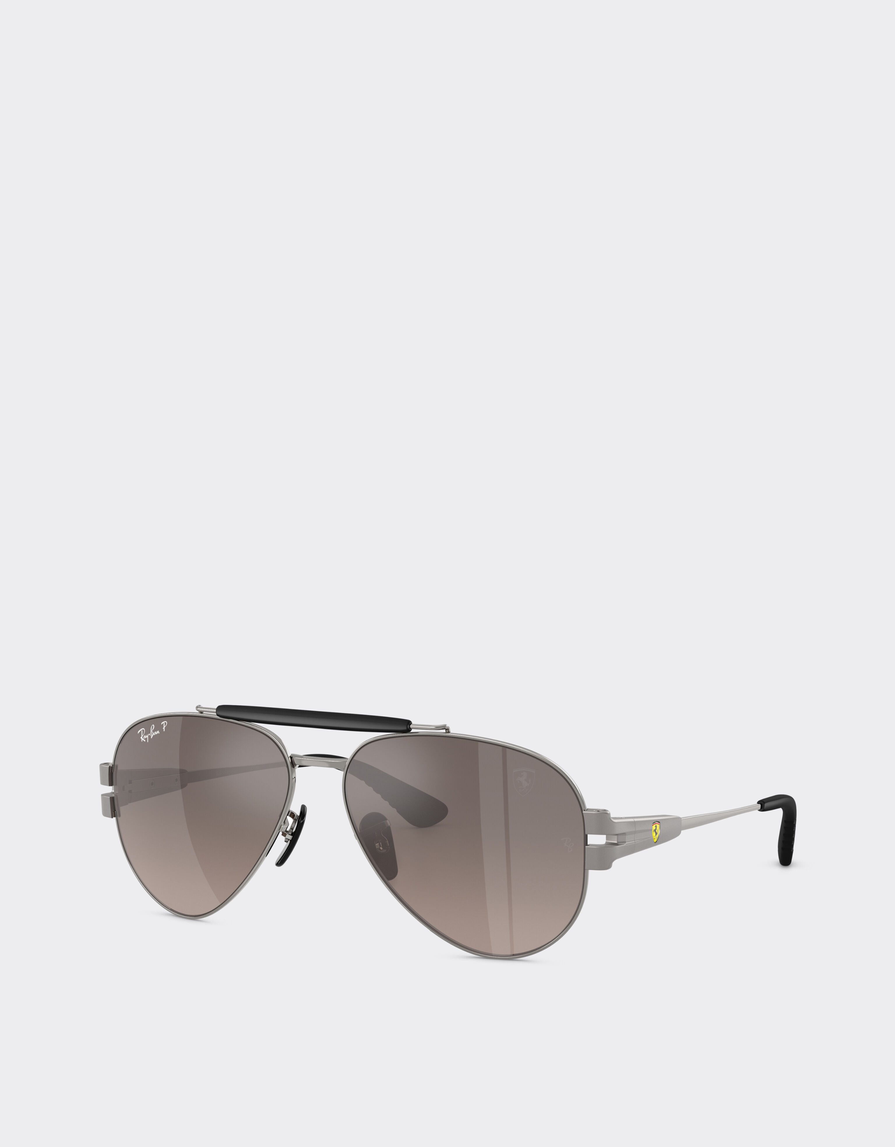 Ferrari Ray-Ban for Scuderia Ferrari RB3762M in gunmetal grey metal with polarised gradient grey lenses Ingrid LA016f