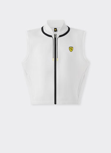  Weste aus Scuba-Stoff mit Ferrari-Wappen Avorio SWMVT0011WNY0004f