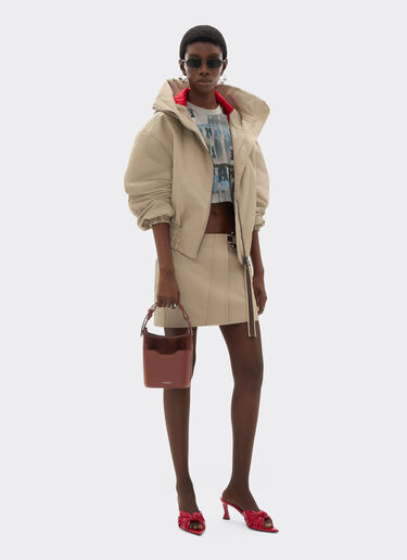 Ferrari Mini shearling bucket bag Espresso 49267f