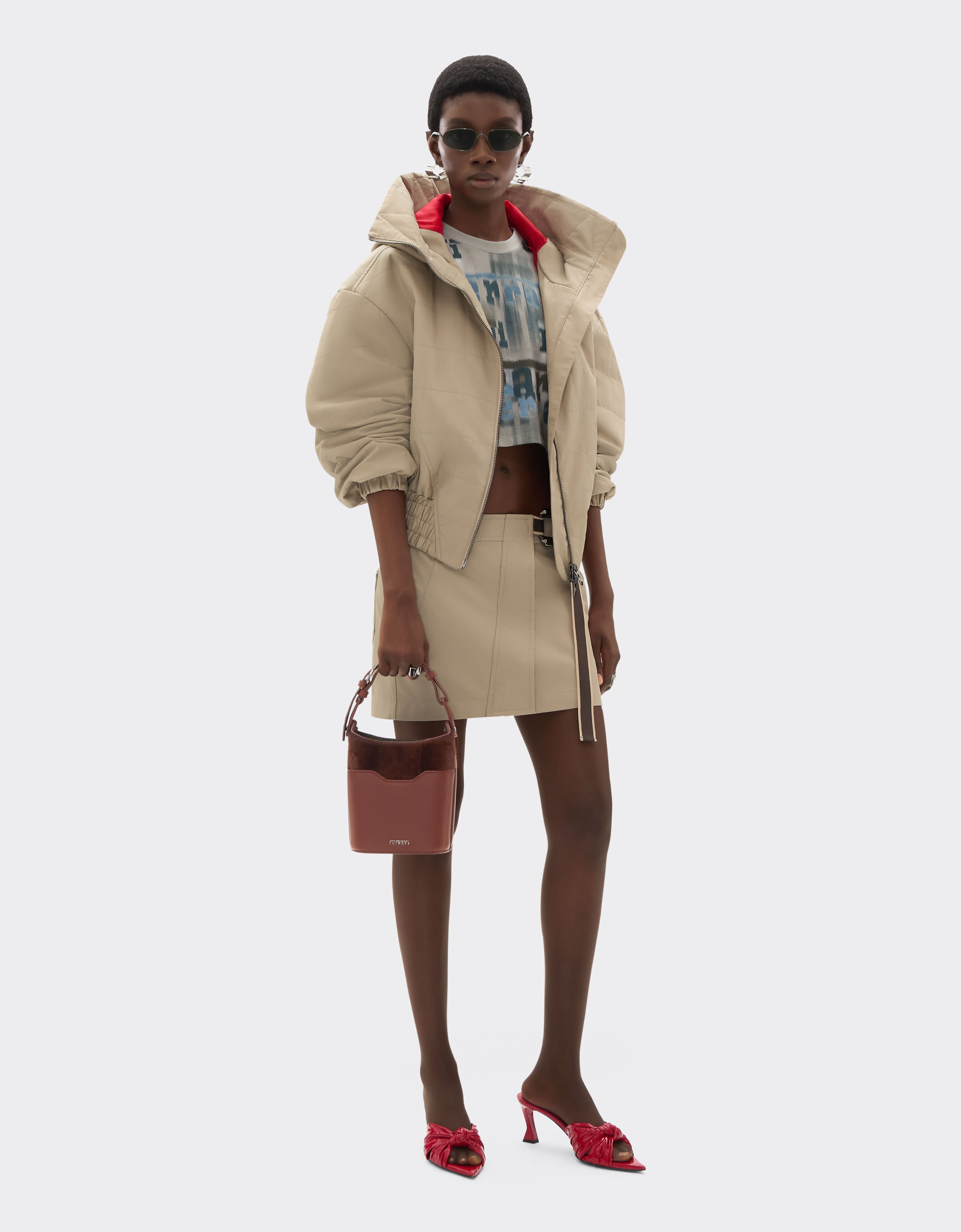 Ferrari Mini shearling bucket bag Espresso 49267f