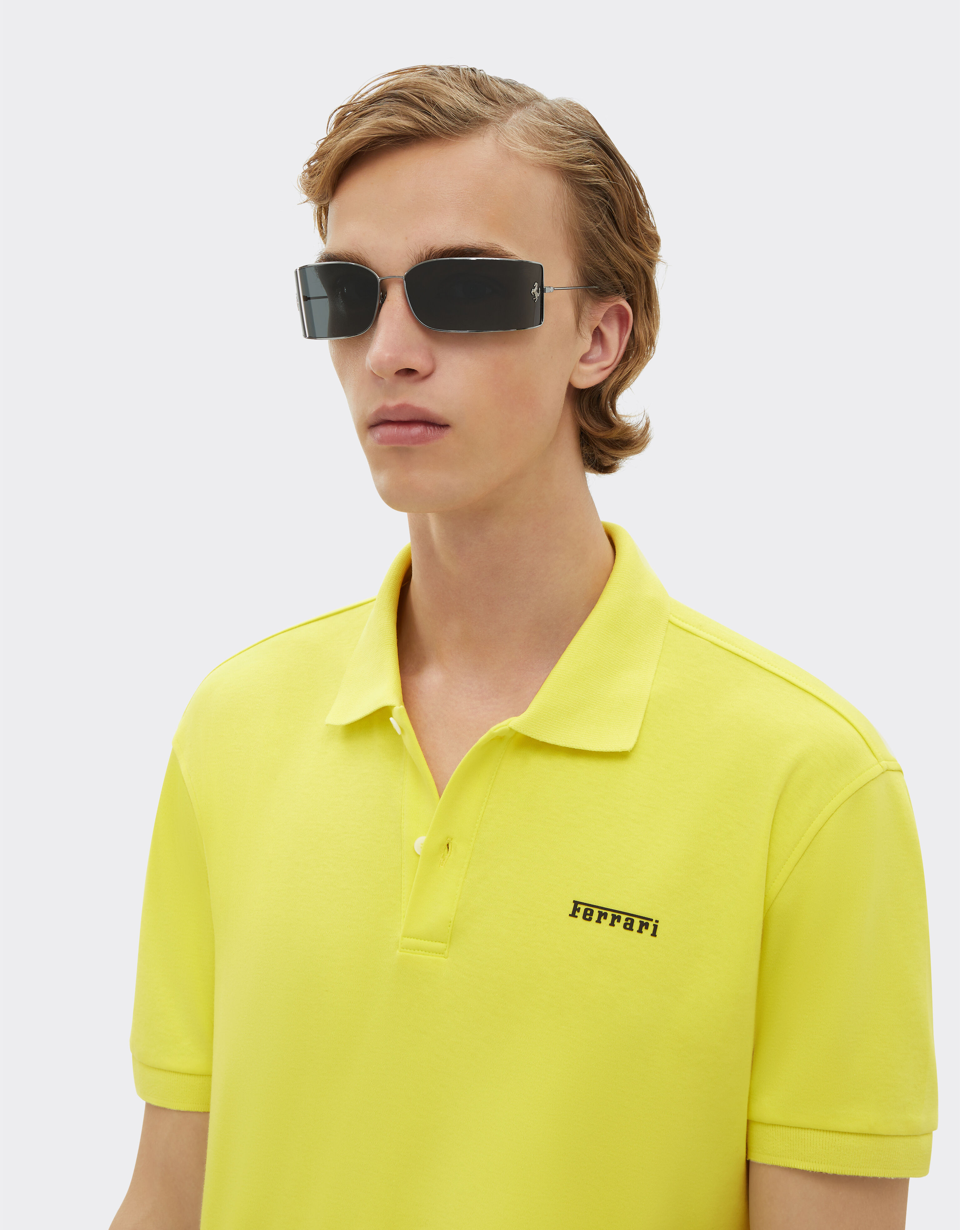 Ferrari 法拉利徽标短袖棉质 Polo 衫 Giallo Modena 黄色 48300f