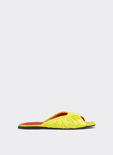 Ferrari Satin sliders with gathered motif Giallo Modena 22065f