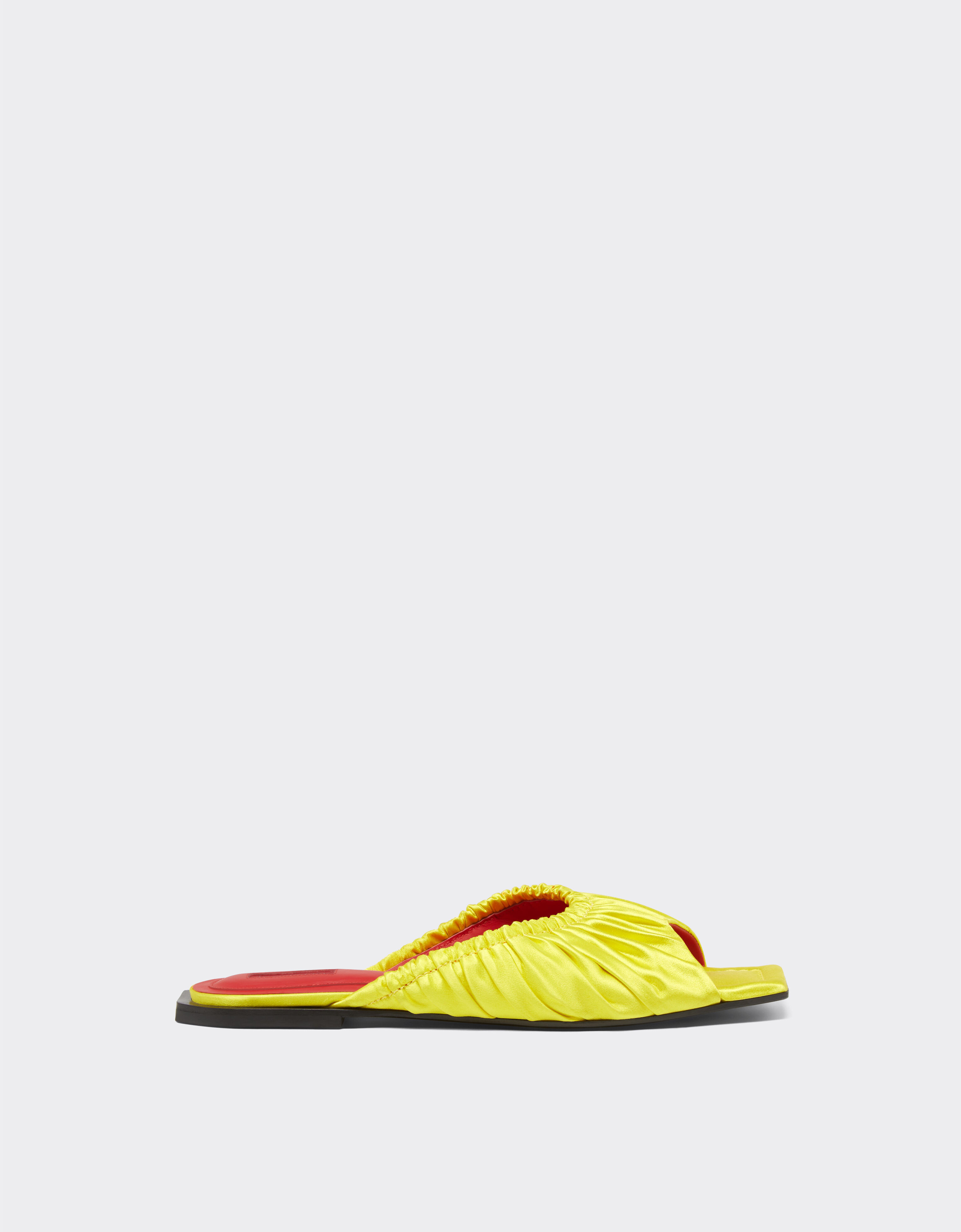 Ferrari Satin sliders with gathered motif Giallo Modena 22065f