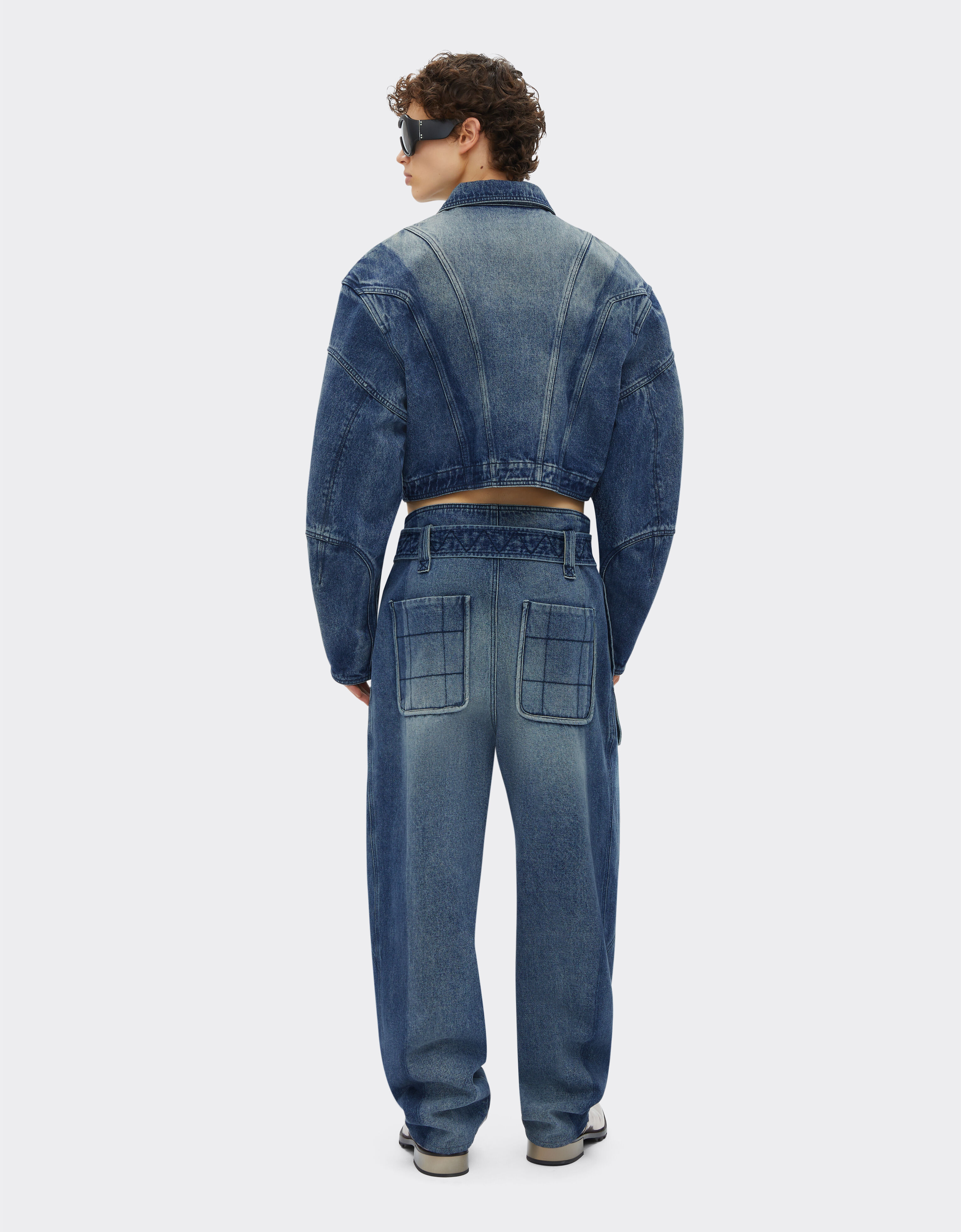 Two tone jean jacket top