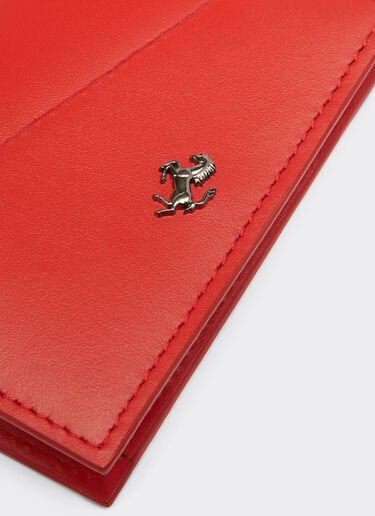 Ferrari Foldable card holder in smooth leather Rosso Dino 20616f