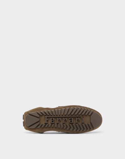 Ferrari Chaussures de conduite en cuir suede Khaki Green 50772f