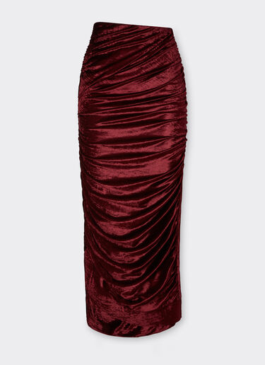 Ferrari Velvet-effect jersey skirt Mahogany 49409f