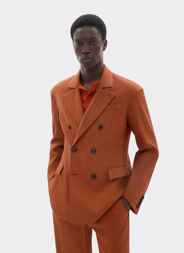 Blazer in linen and viscose gabardine Ferrari Blazer in linen and viscose gabardine Tabacco 22088f