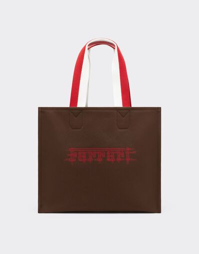 Ferrari Tote bag Ferrari in canvas per il GP Monaco 2026 Caffè CBWTO0020YL00008f