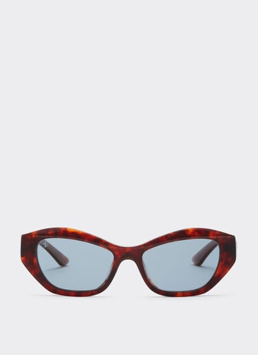 Ferrari Lunettes de soleil Ferrari en acétate couleur havane rouge avec verres bleus polarisés Red brown LA0L3f