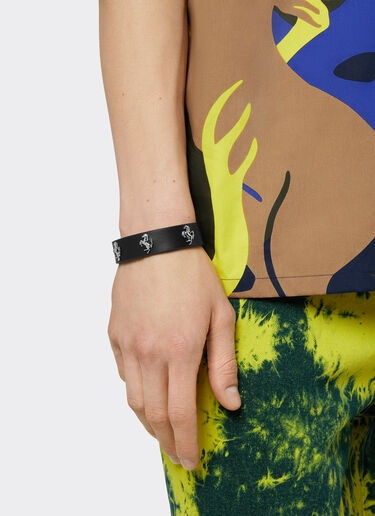 Ferrari Black leather bracelet with studs Black 20257f