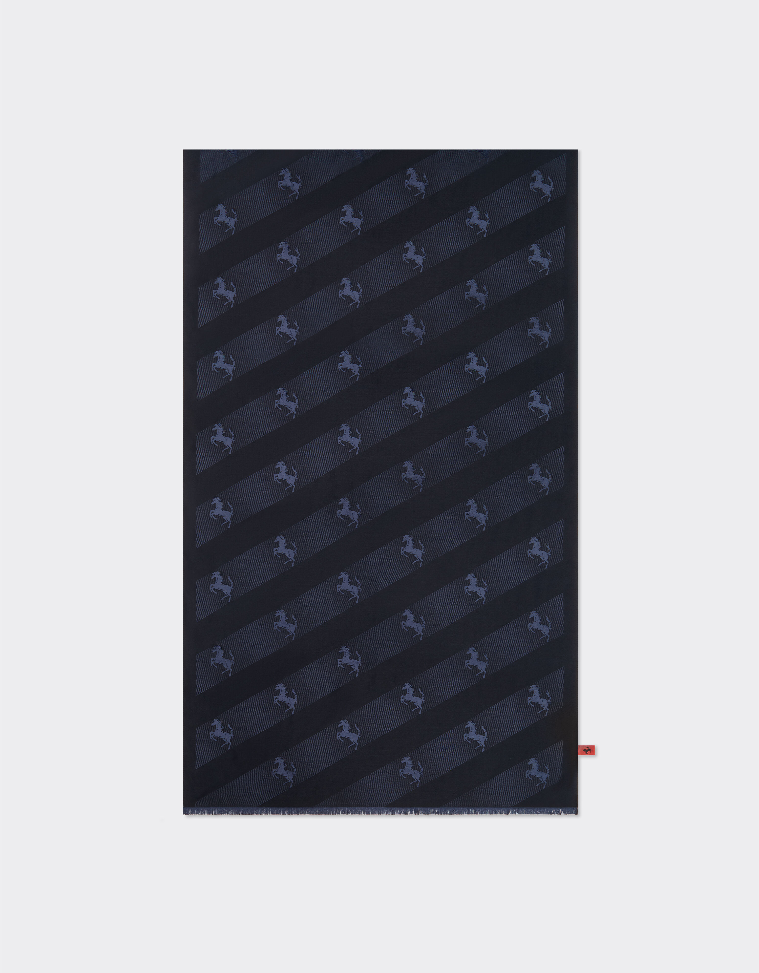 Ferrari Schal aus Wolle und Seide mit „Cavallino Rampante“-Muster Navy 47072f