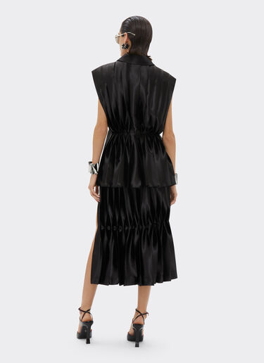 Ferrari Pleated skirt in liquid satin Black 21632f