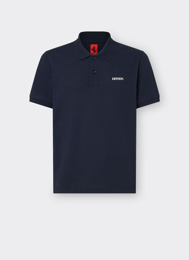 Ferrari Cotton polo shirt with Ferrari logo Navy 21277f