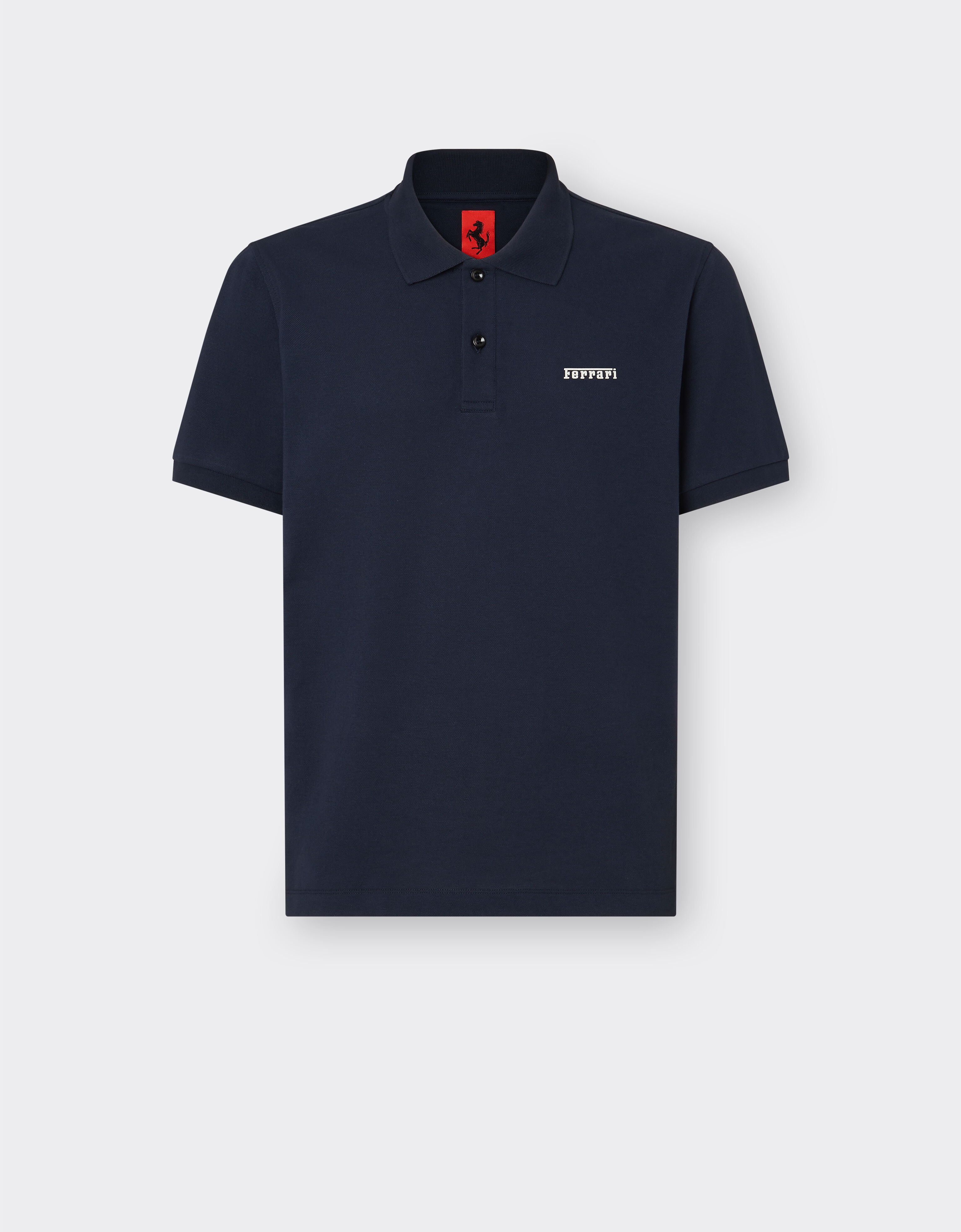 Ferrari Polo in cotone con logo Ferrari Navy 21277f