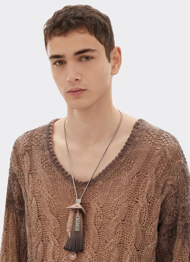 Ferrari Metal and shaded leather necklace Cipria 51082f