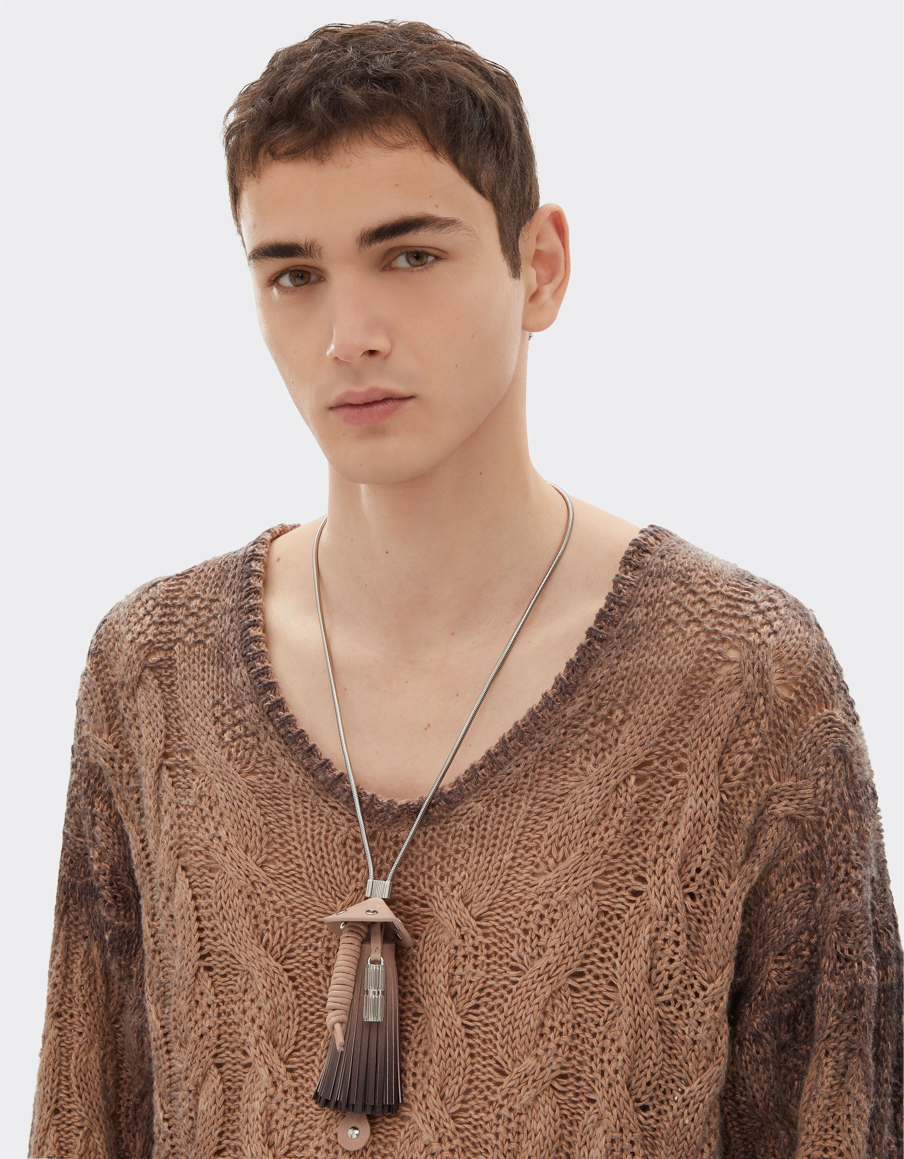 Ferrari Metal and shaded leather necklace Cipria 51082f