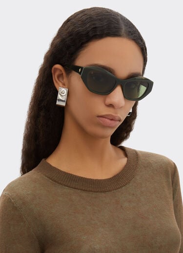 Ferrari Lunettes de soleil Ferrari en acétate  vert strié avec verres vert uni Verde Abetone LA0L5f