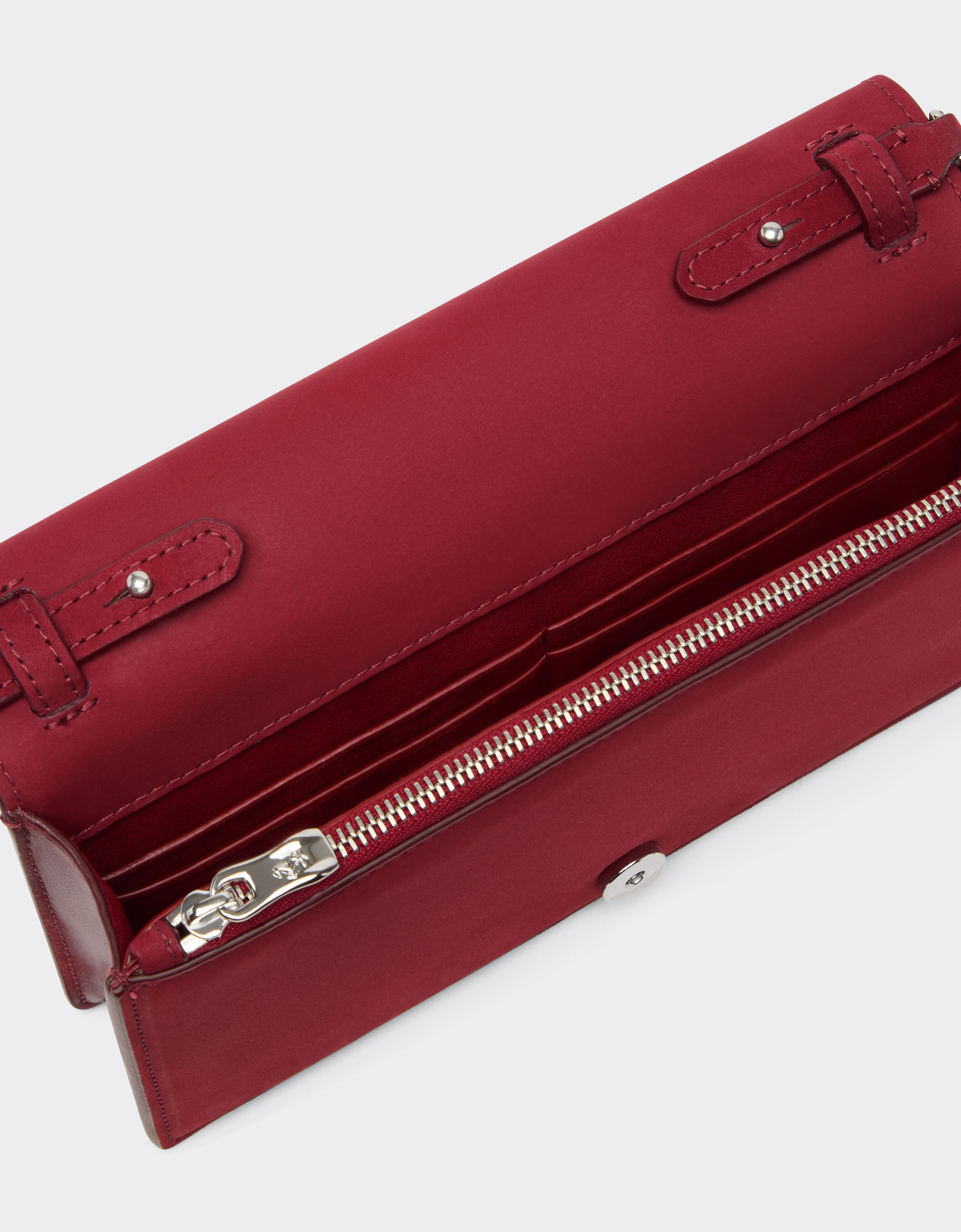 Ferrari  Ferrari GT wallet in shaded nubuck with chain shoulder strap Maison Red 50395f