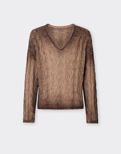 Pull en lin et cachemire Ferrari Pull en lin et cachemire Marrone Scuro 51123f