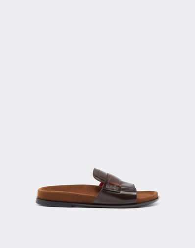 Ferrari Slide loafers in brushed leather Brown 22017f