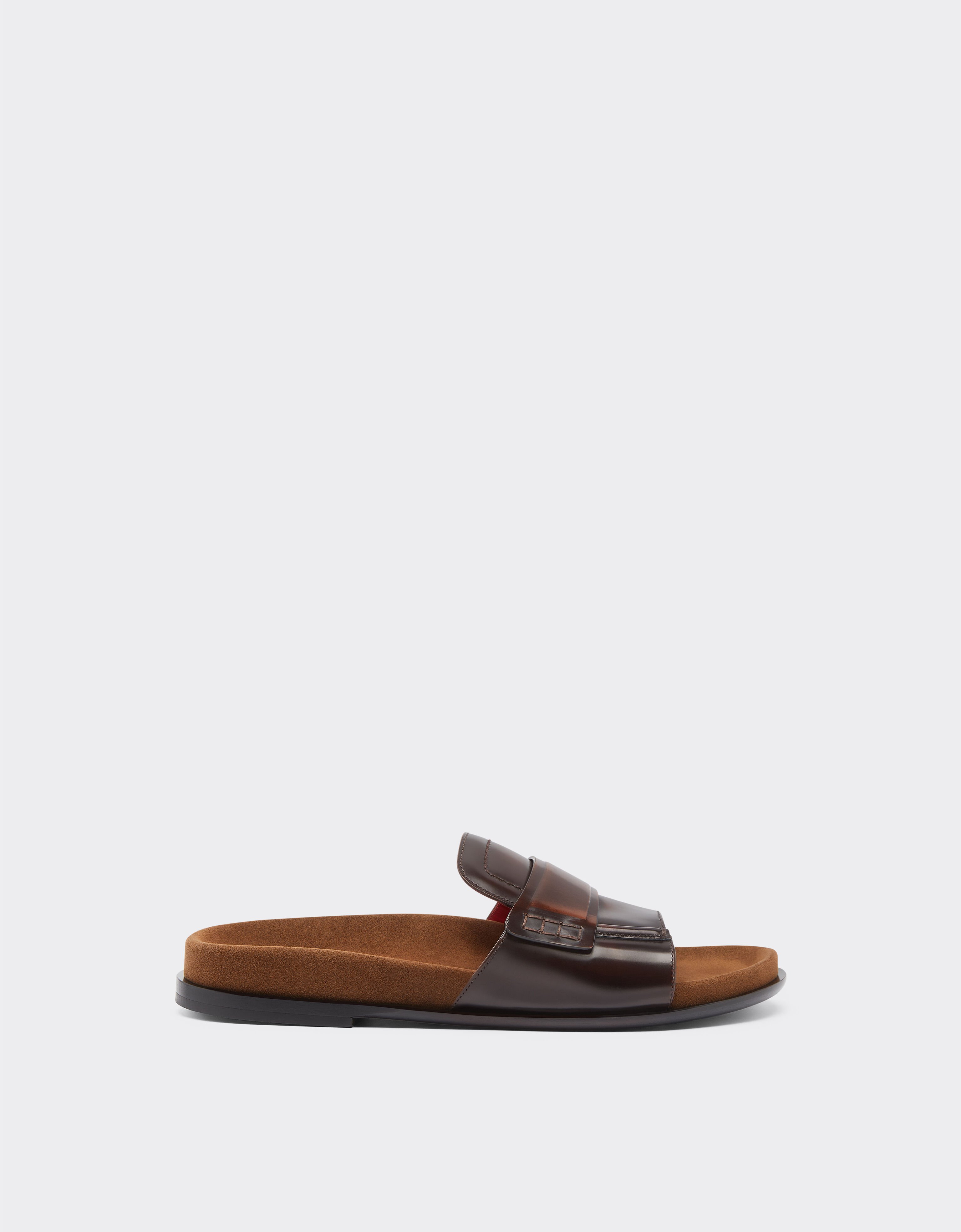 Ferrari Slide loafers in brushed leather Brown 22017f