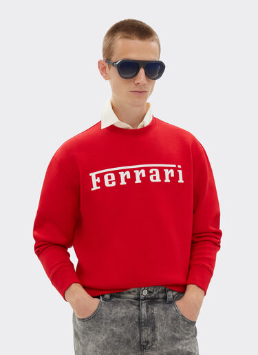 Ferrari Sweatshirt mit Ferrari-Logo-Aufdruck Rosso Corsa 20518f