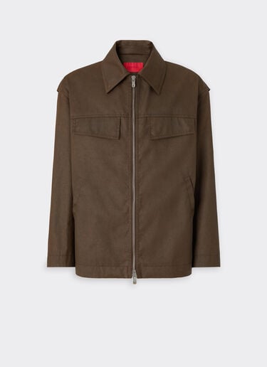 Ferrari Technical gabardine jacket with a vintage effect Khaki Green 49921f