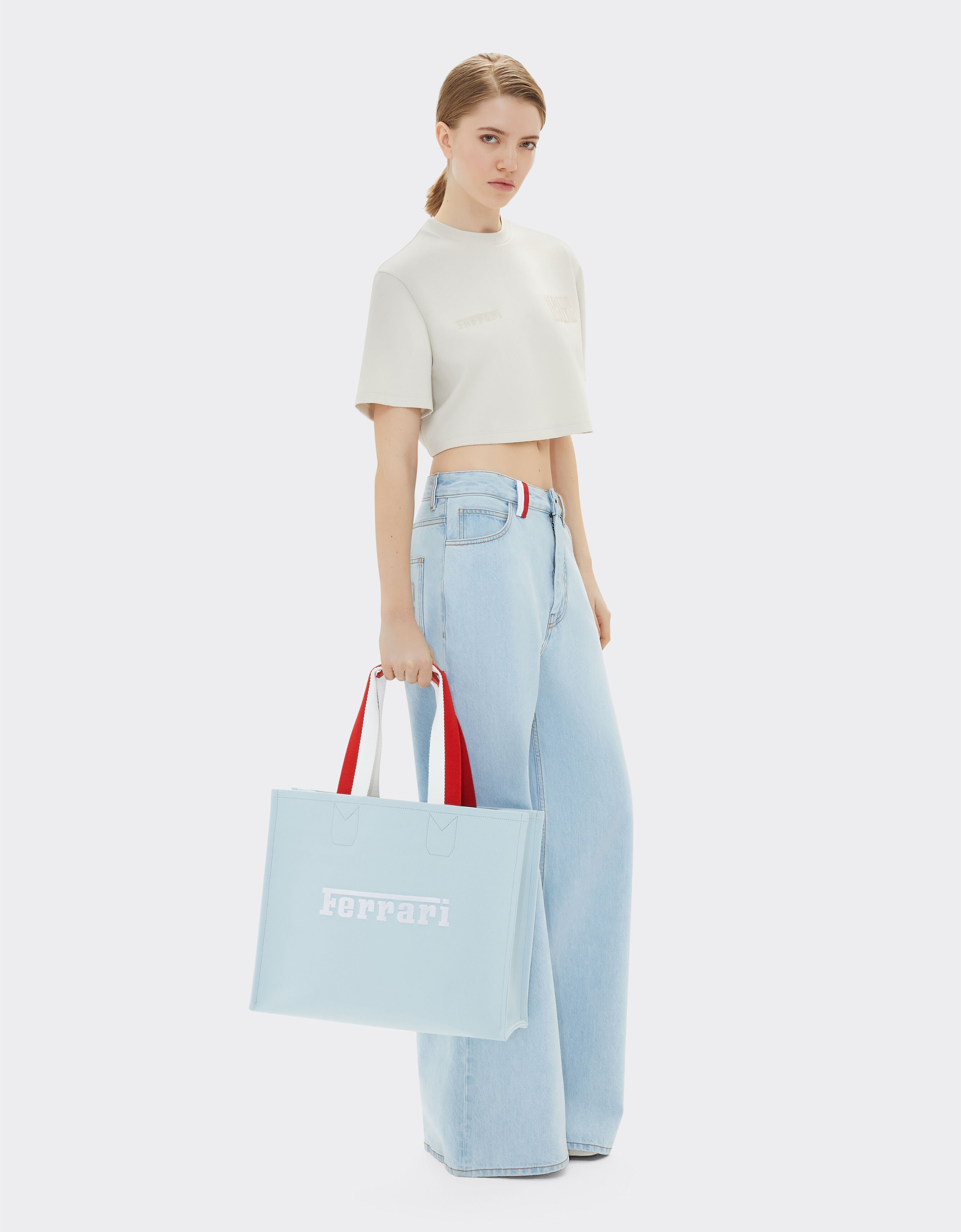 Ferrari Ferrari x Charles Leclerc canvas tote bag Steel Blue 49151f