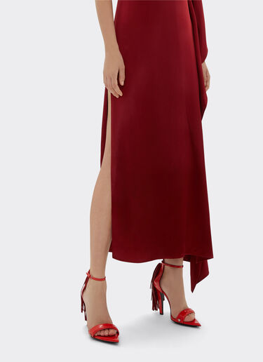 Ferrari Long dress in shiny satin Maison Red 22092f