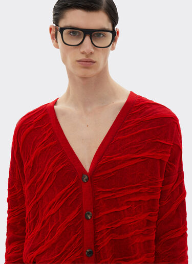 Ferrari Cardigan en laine et coton Rosso Dino 21037f