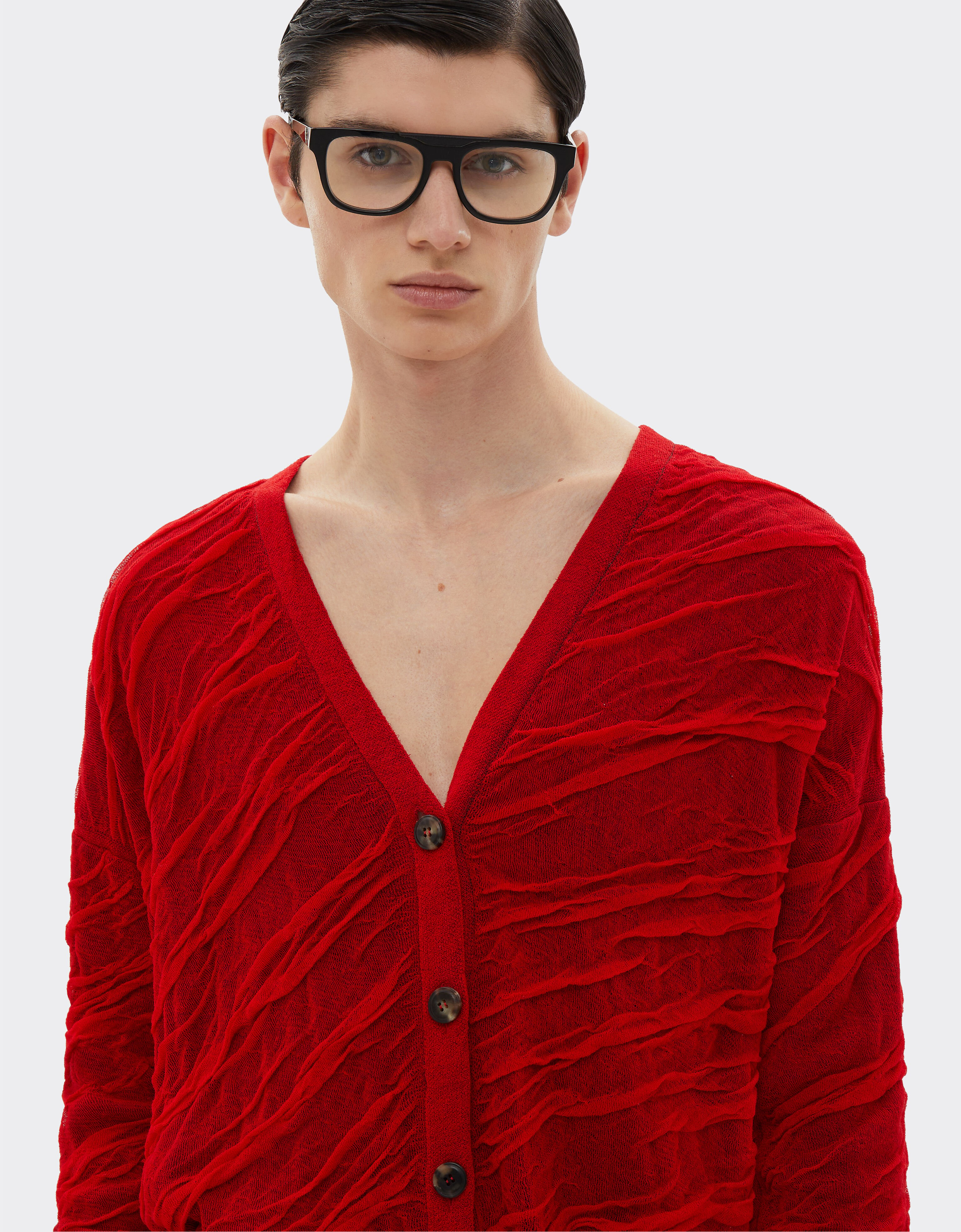 Ferrari Cardigan en laine et coton Rosso Dino 21037f