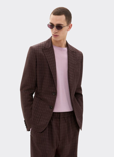 Ferrari Single-breasted blazer in Q-Cycle® cotton twill Mahogany 22685f