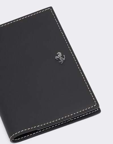 Ferrari Second Life passport holder in leather Black 22199f