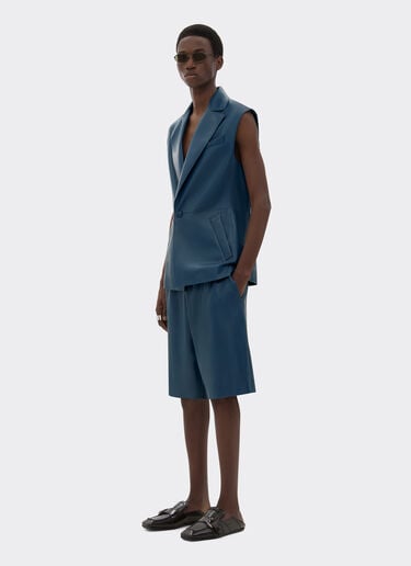 Gilet in semi-gloss nappa leather Ferrari Gilet in semi-gloss nappa leather Peacock 22457f