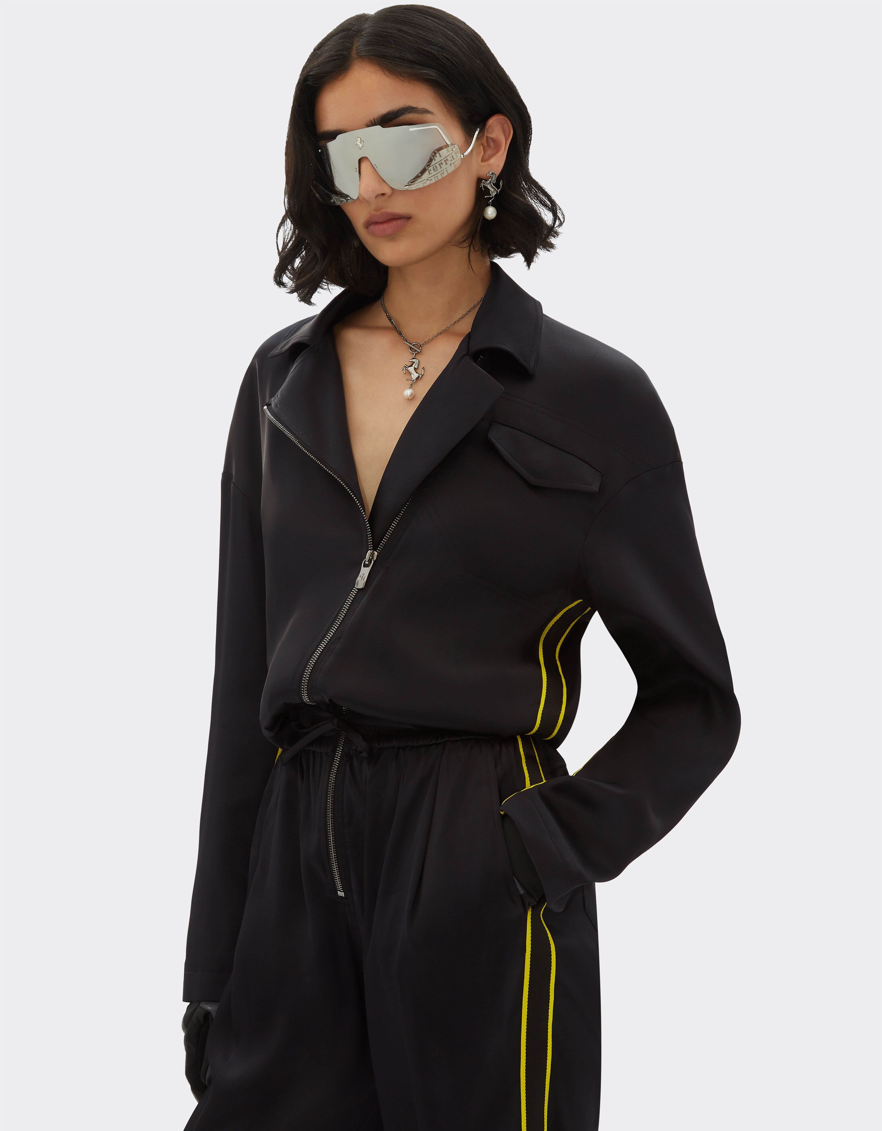 Ferrari jumpsuit in viscose fabric in Black for Women Ferrari