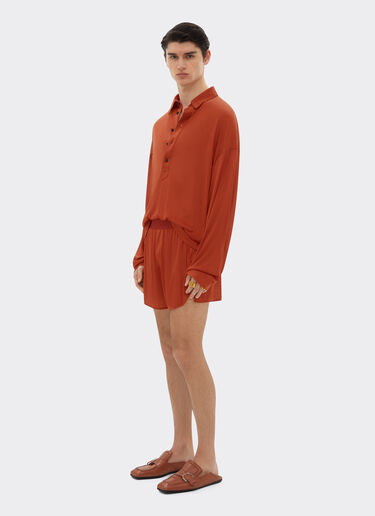 Ferrari Long-sleeved polo shirt in silk jersey Hide 22182f