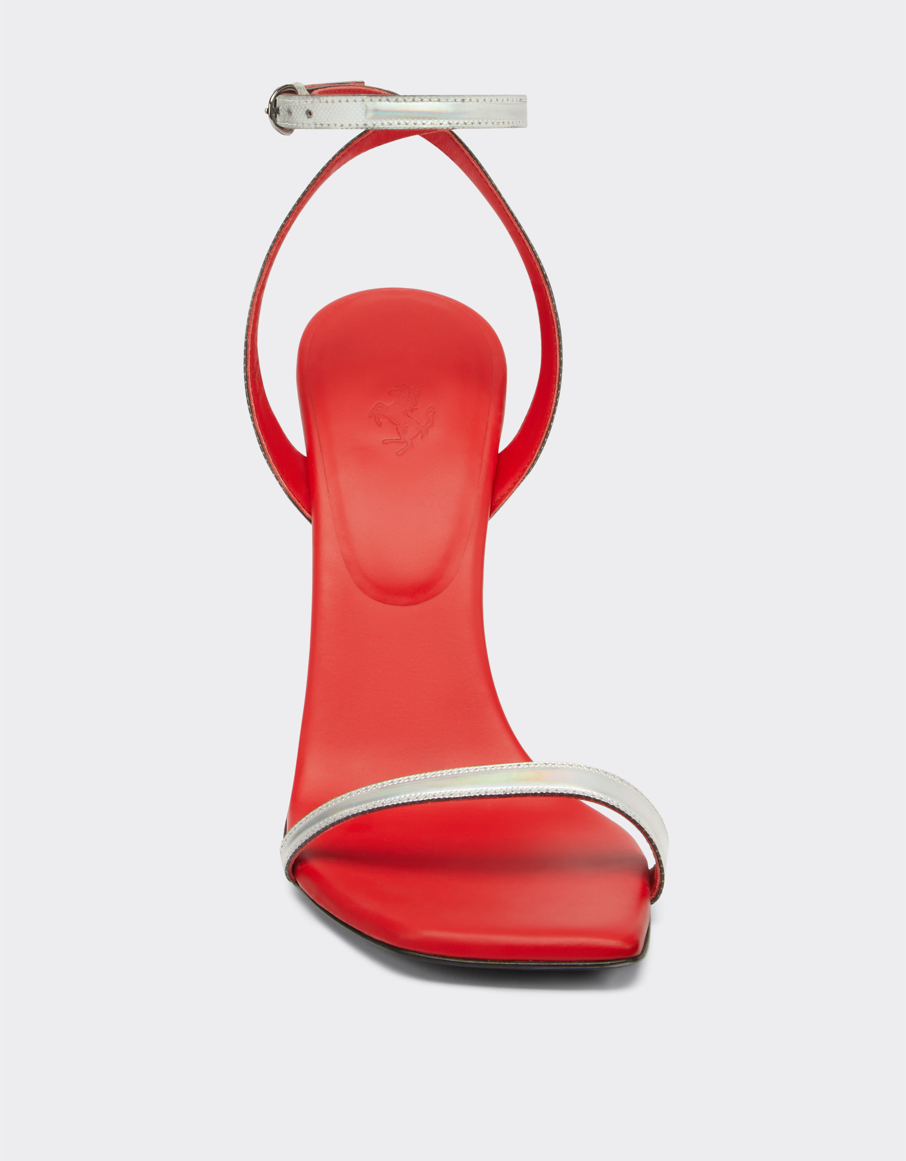 Ferrari Sandals in iridescent leather with plexiglass heel Silver 21115f