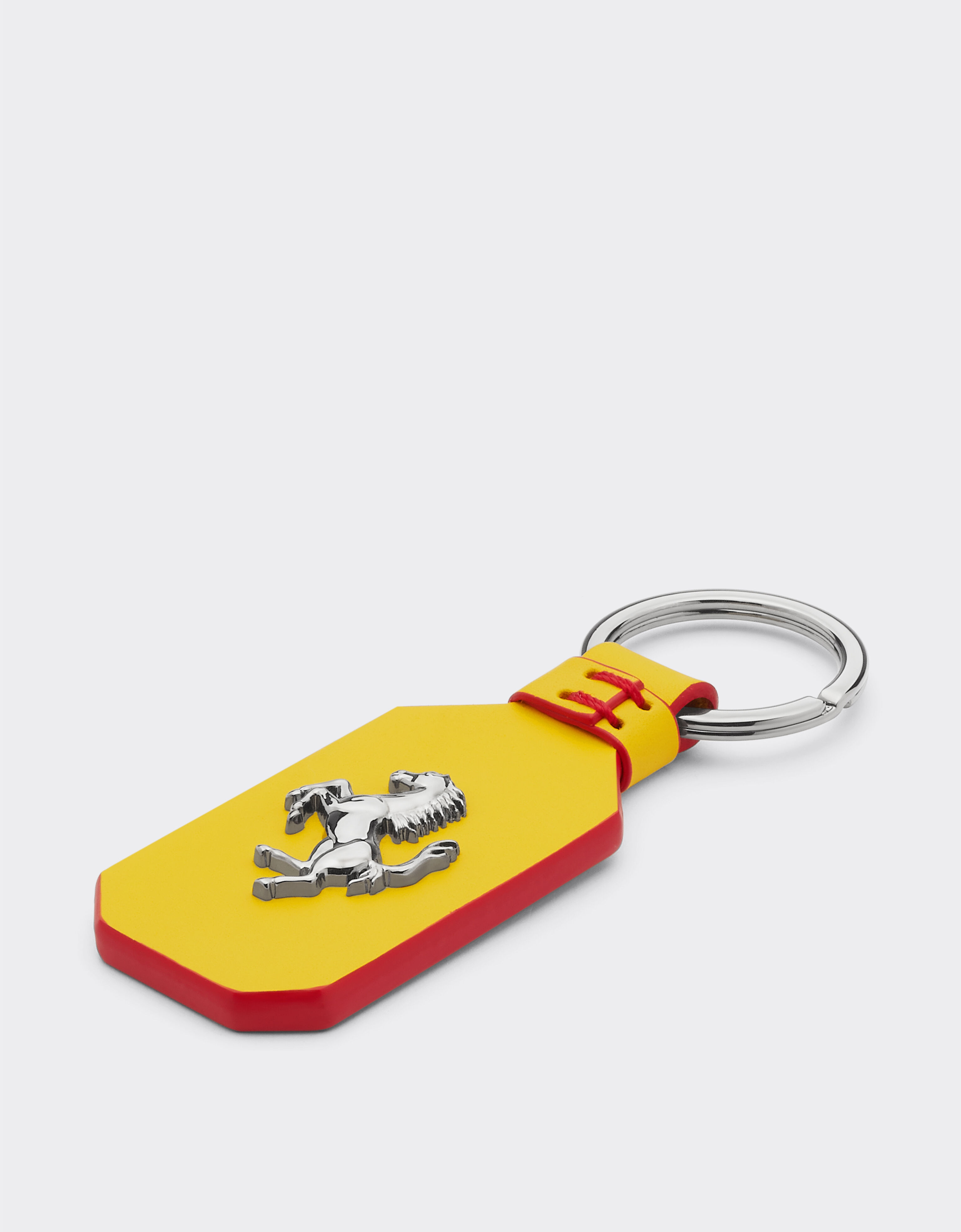 Ferrari Schlüsselanhänger aus Leder mit „Cavallino Rampante“-Emblem Gelb 47156f