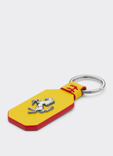 Ferrari Schlüsselanhänger aus Leder mit „Cavallino Rampante“-Emblem Gelb 47156f