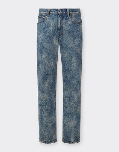 Ferrari Trousers in needled and washed denim Denim 22501f