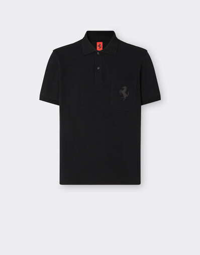 Ferrari Polo shirt with Prancing Horse patch logo Black 20132f