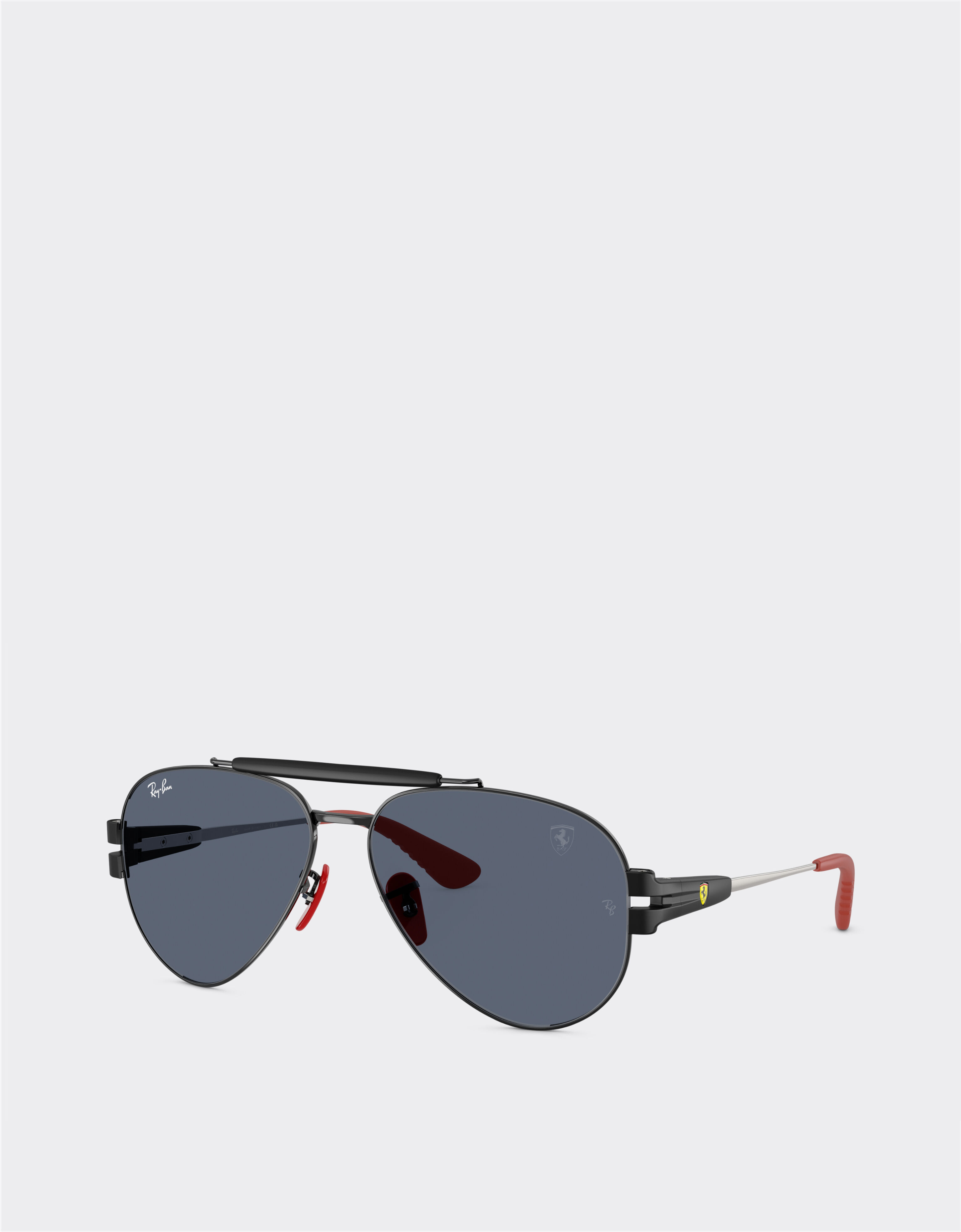 Ferrari Ray-Ban for Scuderia Ferrari RB3762M in black metal with dark grey lenses Black LA01Af