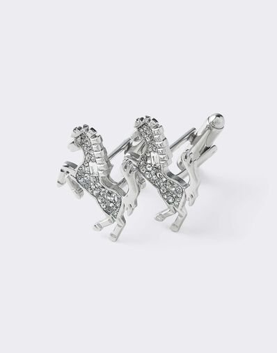 Ferrari Gemelos Cavallino Rampante con pedrería Silver CGMCF0002JU00005f