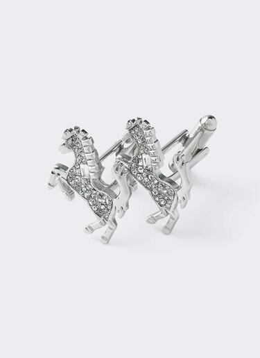 Prancing Horse Rhinestone Cufflinks Ferrari Prancing Horse Rhinestone Cufflinks Silver CGMCF0002JU00005f