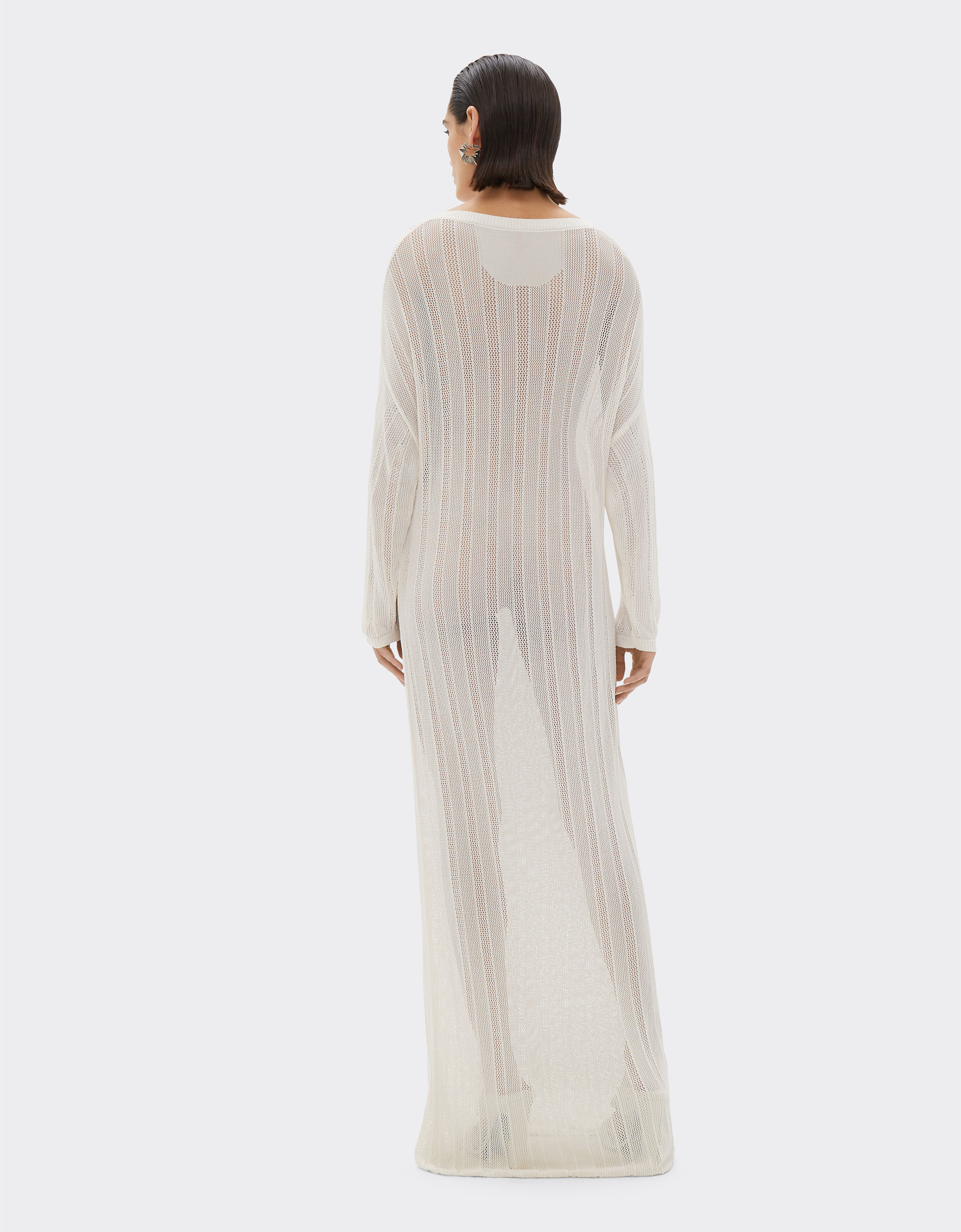 Ferrari Maxi dress in perforated Q-CYCLE® fabric Ecru 21838f