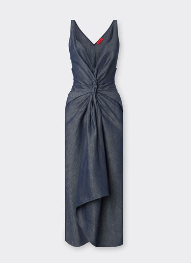 Ferrari Abito midi in tricotina effetto denim Denim Scuro 22446f