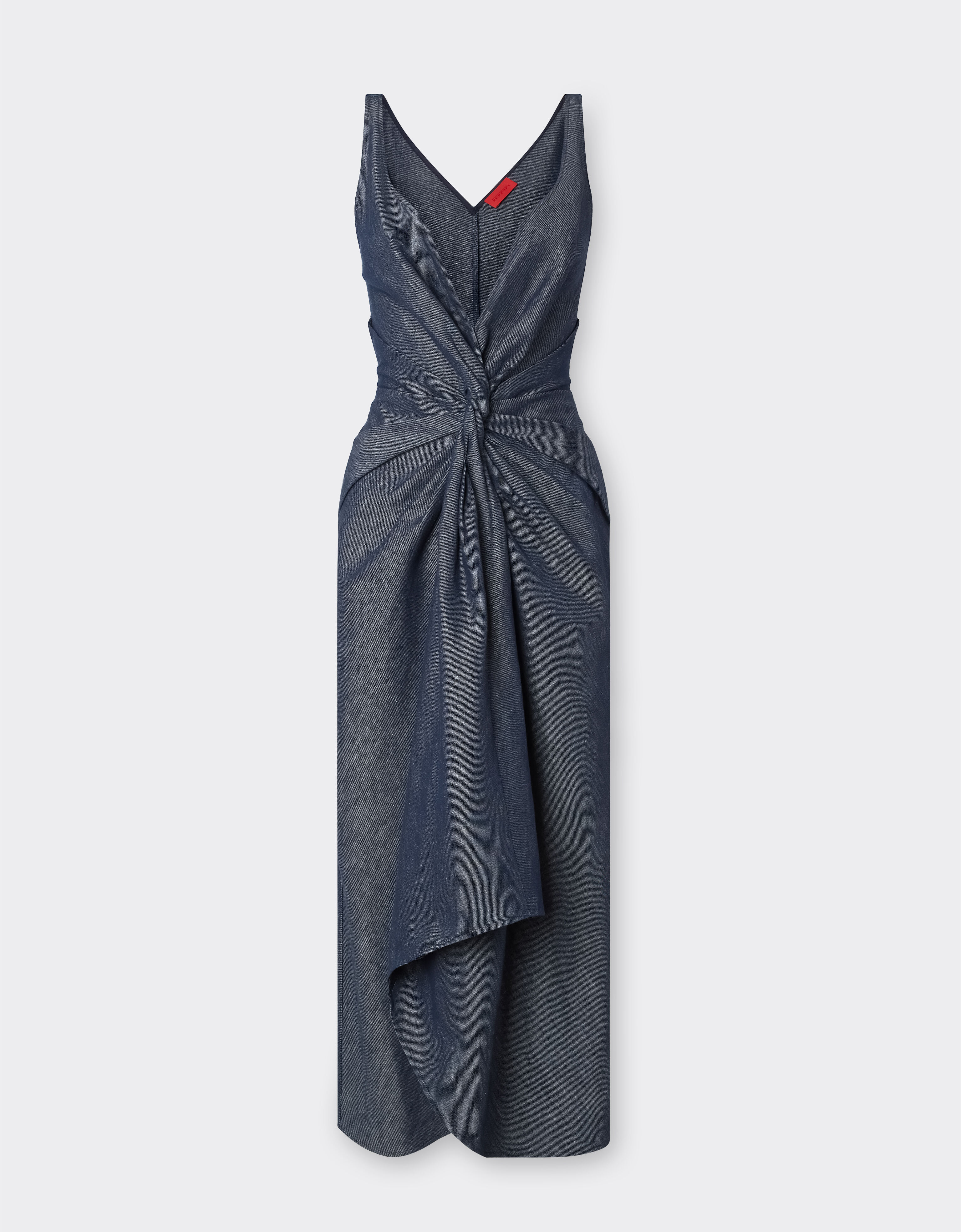 Ferrari Abito midi in tricotina effetto denim Denim Scuro 22446f